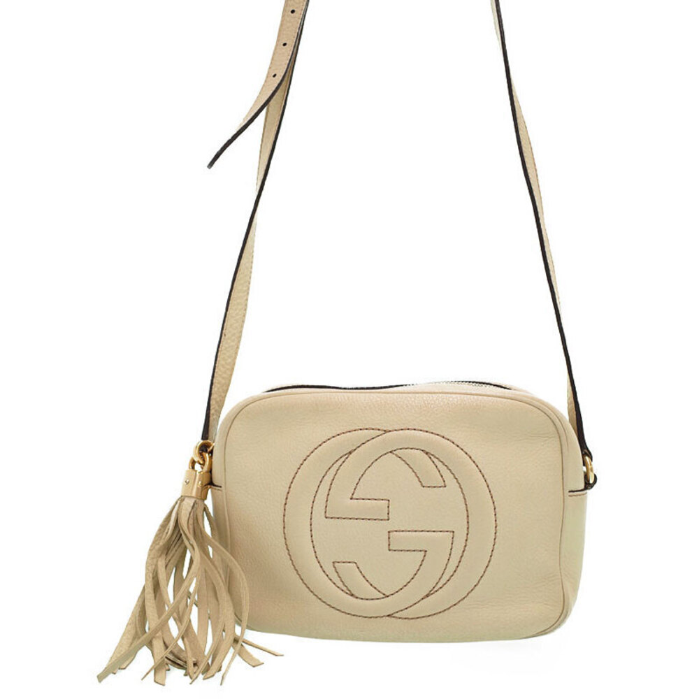 GUCCI SOHO Fringe Leather Disco Bag Shoulder